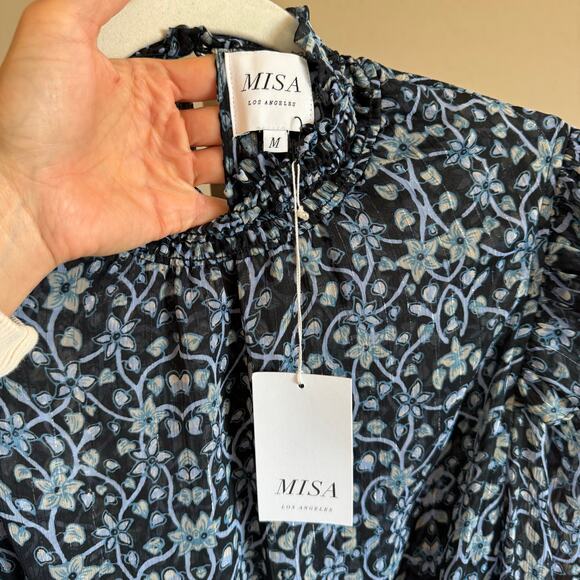 MISA Los Angeles x Revolve Gianna Mini Dress Nightshade Flora M NWT - Picture 3 of 7